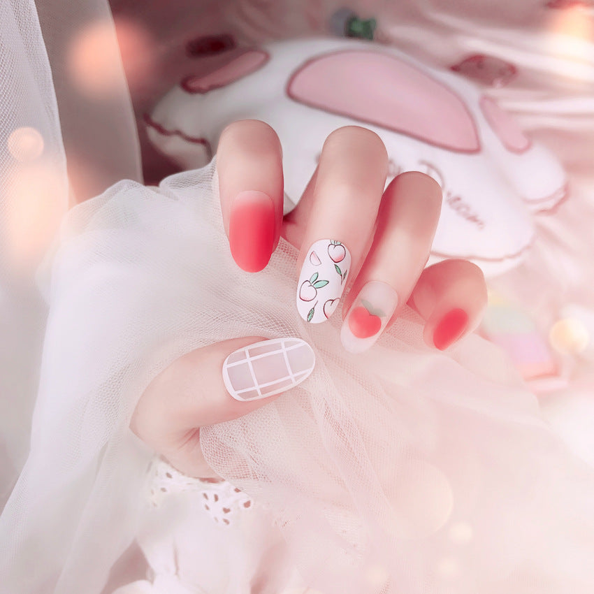 Fashion  nail Internet Celebrity Fake Nail Patch Wear Armor Finished Product Nail Tip Nail Stickers Disassembly Nail Patch Nail Stickers Matte