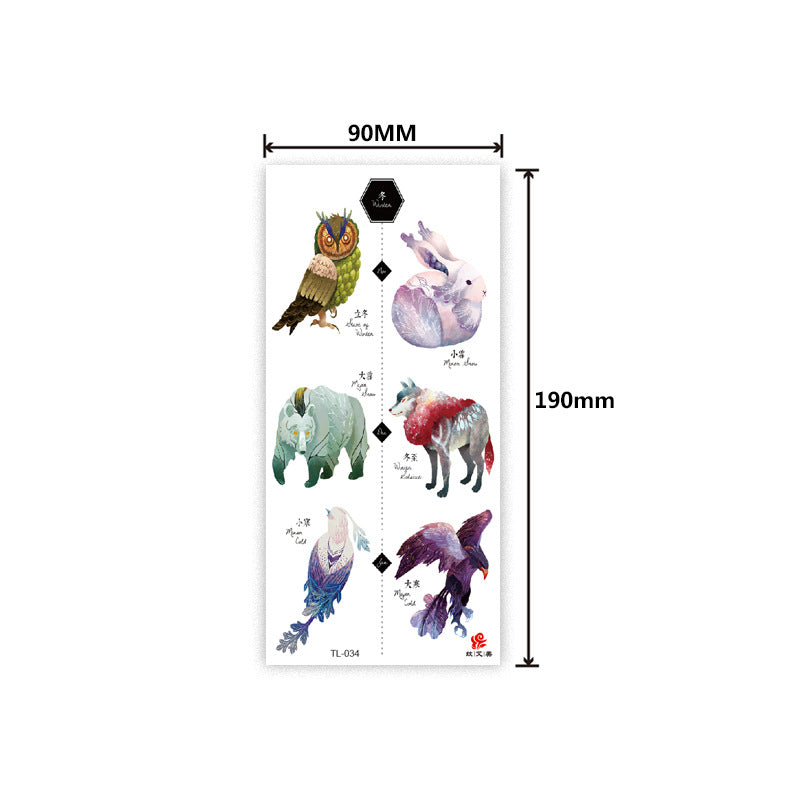 Free shipping Tattoo In Stock Factory Wholesale Tattoo Sticker Flower Animal Tattoo Sticker Waterproof Colorful Plant Animal Tattoo Sticker Tattoo