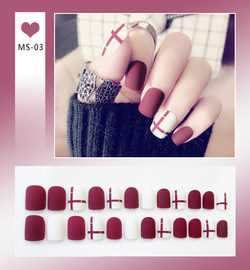 Fashion  nail Internet Celebrity Fake Nail Patch Wear Armor Finished Product Nail Tip Nail Stickers Disassembly Nail Patch Nail Stickers Matte