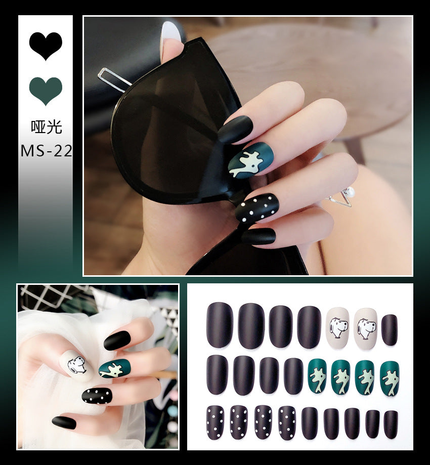 Fashion  nail Internet Celebrity Fake Nail Patch Wear Armor Finished Product Nail Tip Nail Stickers Disassembly Nail Patch Nail Stickers Matte