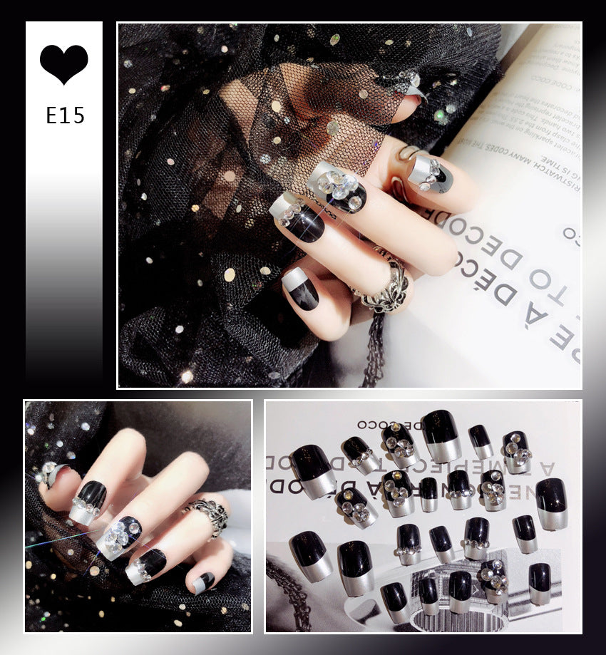 Fashion  nail Tina Wear Fake Nails Manicure Bridal Patch 24 Pieces Fake Nails Waterproof Nail Shaped Piece Collection