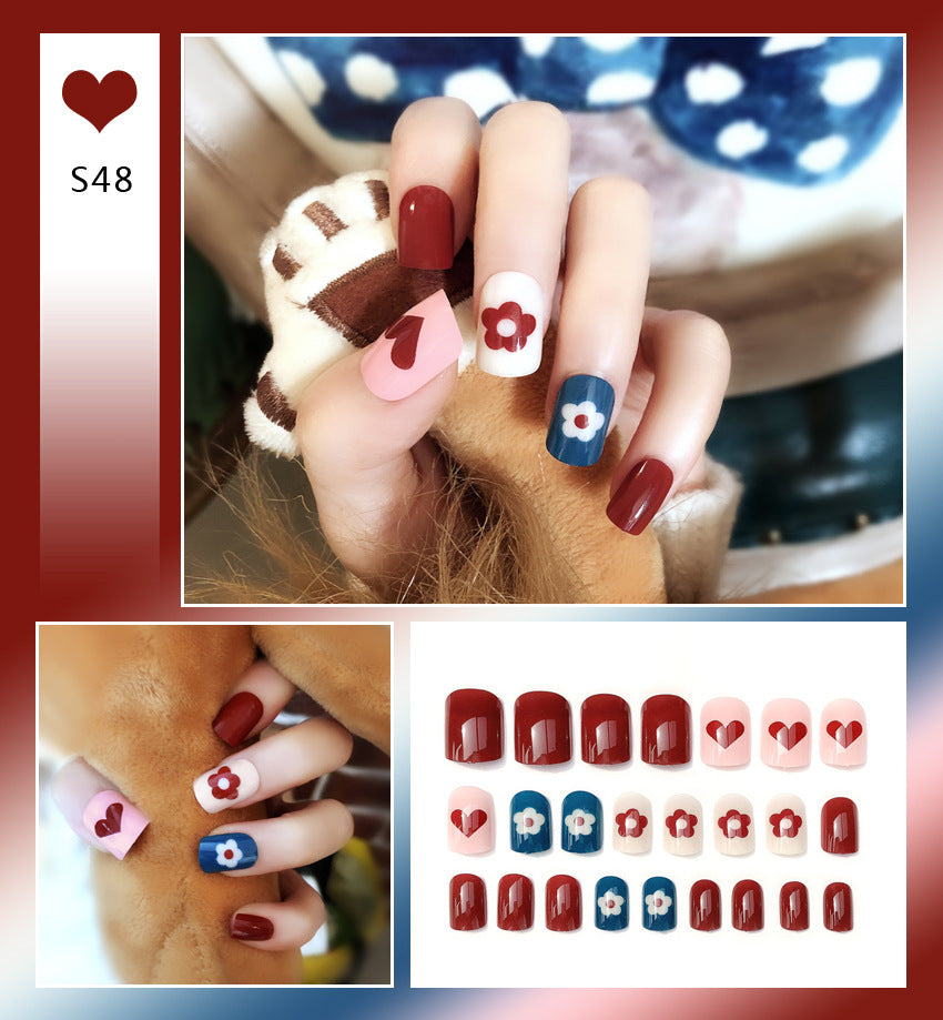 Fashion  nail Internet Celebrity Fake Nail Patch Wear Armor Finished Product Nail Tip Nail Stickers Disassembly Nail Patch Female Removable Nail Stickers