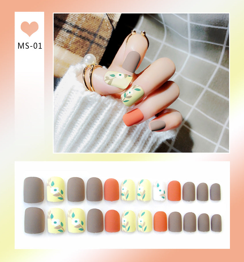 Fashion  nail Internet Celebrity Fake Nail Patch Wear Armor Finished Product Nail Tip Nail Stickers Disassembly Nail Patch Nail Stickers Matte