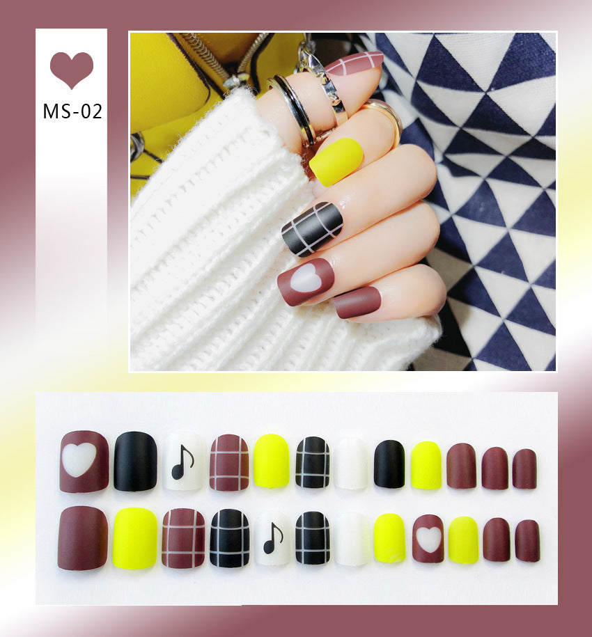 Fashion  nail Internet Celebrity Fake Nail Patch Wear Armor Finished Product Nail Tip Nail Stickers Disassembly Nail Patch Nail Stickers Matte
