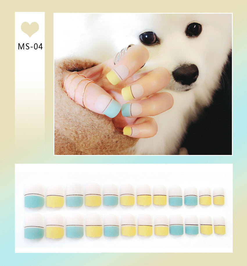 Fashion  nail Internet Celebrity Fake Nail Patch Wear Armor Finished Product Nail Tip Nail Stickers Disassembly Nail Patch Nail Stickers Matte