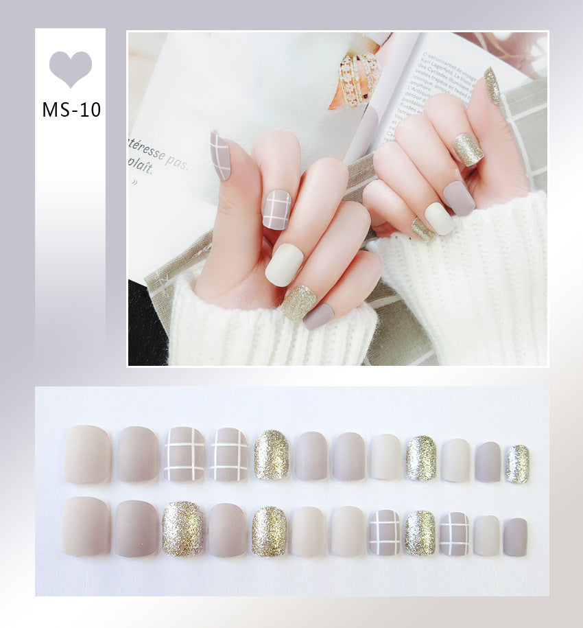 Fashion  nail Internet Celebrity Fake Nail Patch Wear Armor Finished Product Nail Tip Nail Stickers Disassembly Nail Patch Nail Stickers Matte