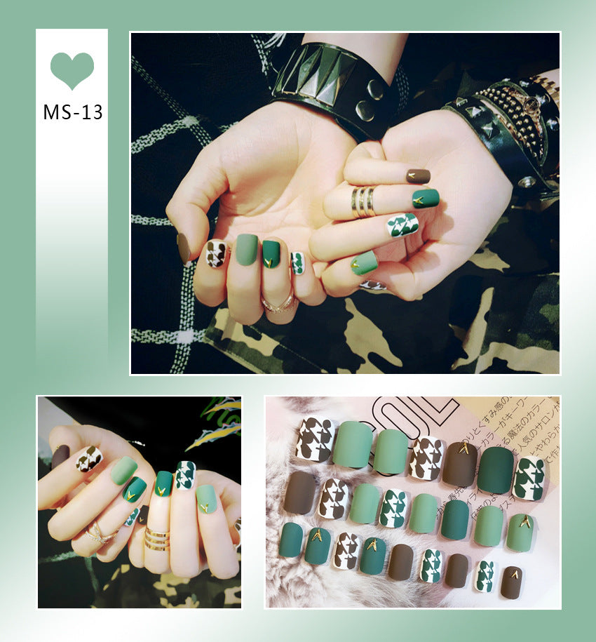 Fashion  nail Internet Celebrity Fake Nail Patch Wear Armor Finished Product Nail Tip Nail Stickers Disassembly Nail Patch Nail Stickers Matte