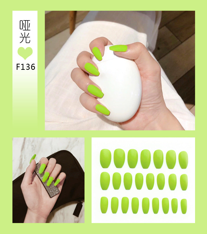 Fashion  nail Tina Manicure Long European and American Wear Manicure Scrub Ballet Fake Nail Tip Finished Product Nail Tip Manicure Implement Collection