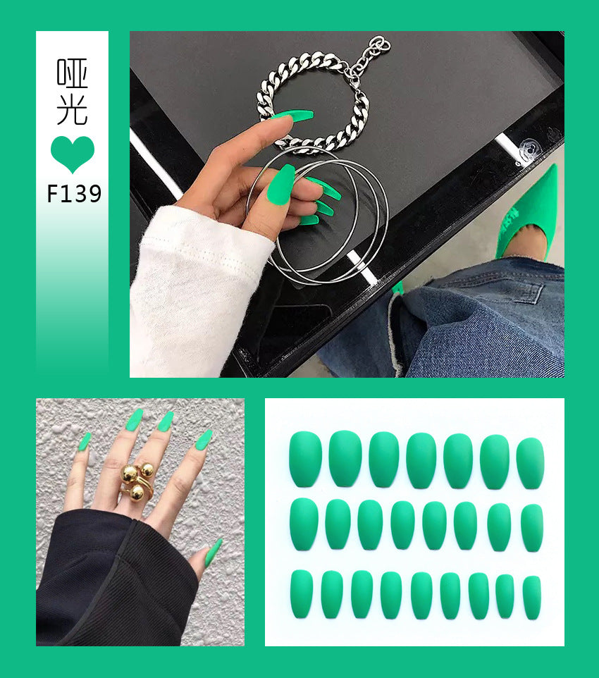 Fashion  nail Tina Manicure Long European and American Wear Manicure Scrub Ballet Fake Nail Tip Finished Product Nail Tip Manicure Implement Collection