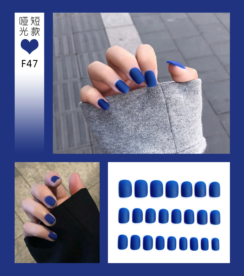 Fashion  nail Tina Manicure European and American Short Wear Manicure Frosted and Matte Fake Nail Tip Finished Product Nail Tip Manicure Implement Collection