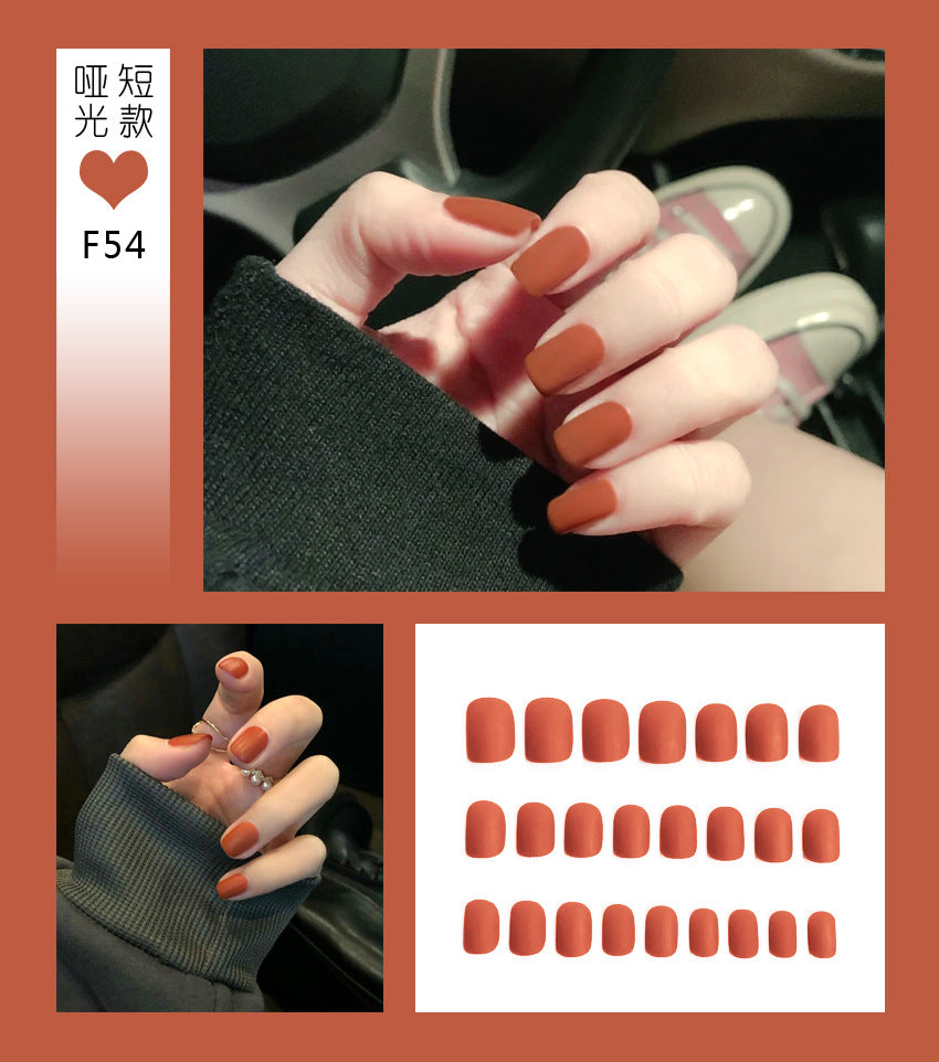 Fashion  nail Tina Manicure European and American Short Wear Manicure Frosted and Matte Fake Nail Tip Finished Product Nail Tip Manicure Implement Collection