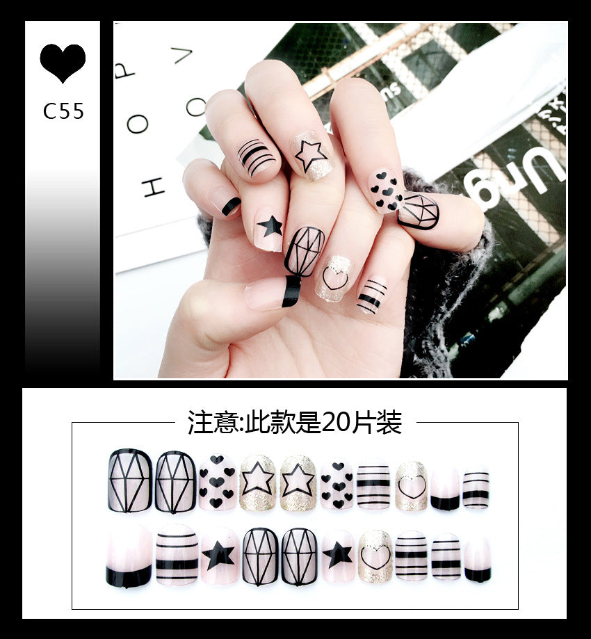 Fashion  nail Internet Celebrity Fake Nail Patch Wear Armor Finished Product Nail Tip Nail Stickers Disassembly Nail Patch Female Removable Nail Stickers