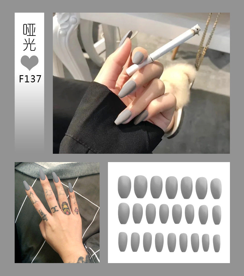 Fashion  nail Tina Manicure Long European and American Wear Manicure Scrub Ballet Fake Nail Tip Finished Product Nail Tip Manicure Implement Collection