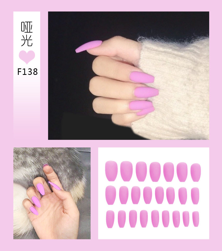 Fashion  nail Tina Manicure Long European and American Wear Manicure Scrub Ballet Fake Nail Tip Finished Product Nail Tip Manicure Implement Collection