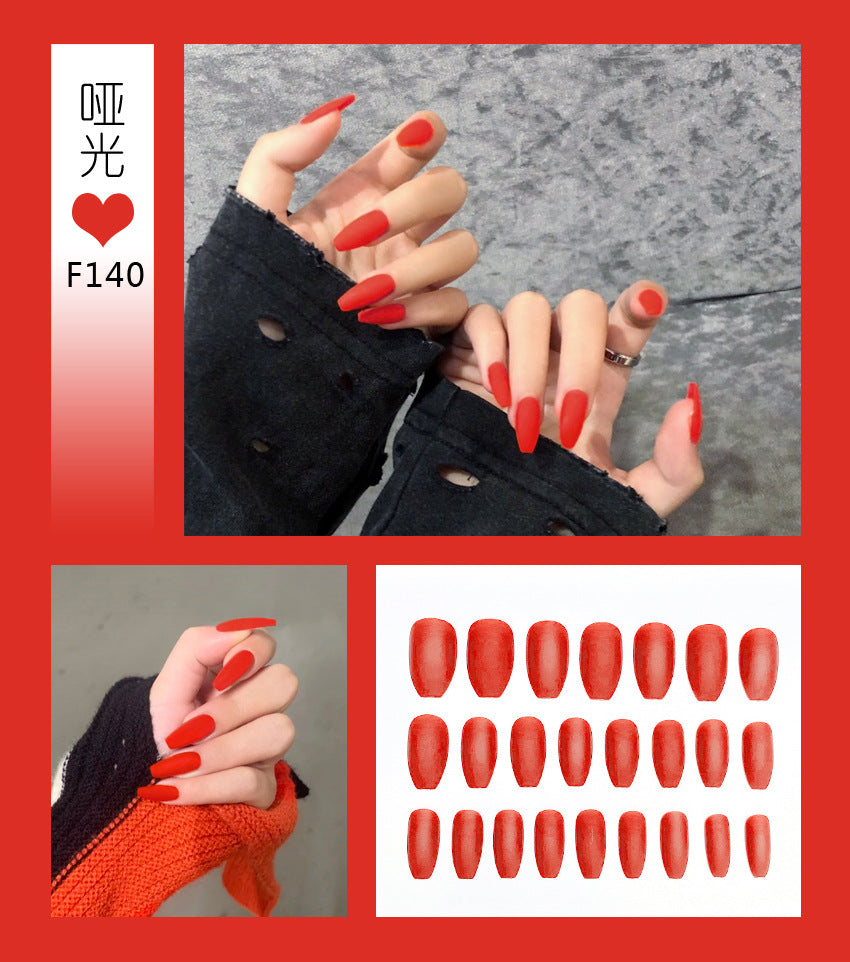 Fashion  nail Tina Manicure Long European and American Wear Manicure Scrub Ballet Fake Nail Tip Finished Product Nail Tip Manicure Implement Collection