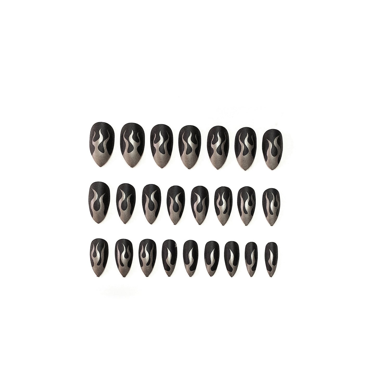 Fashion  nail European and American Nail Patch Flame Fake Nail Tip Matte Wear Nail Stickers Finished Product Nail Tip 24 Pieces MS-32