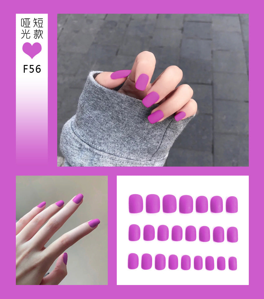 Fashion  nail Tina Manicure European and American Short Wear Manicure Frosted and Matte Fake Nail Tip Finished Product Nail Tip Manicure Implement Collection