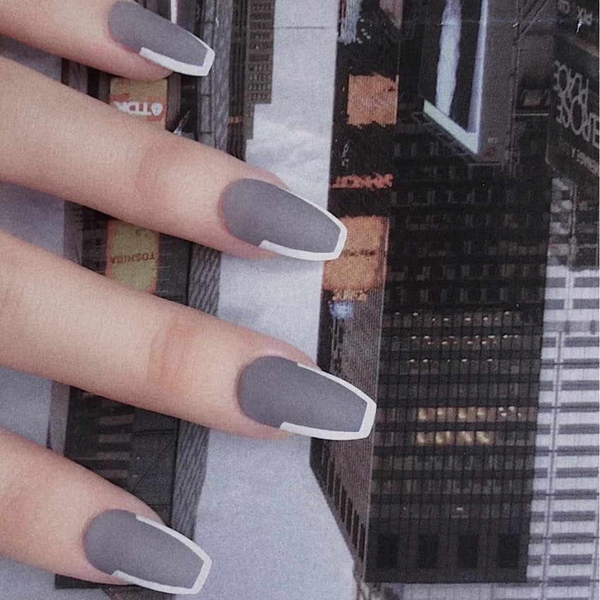 Fashion  nail Lisa Same European and American Nail Fake Nail Patch Fake Nail Tip Detachable Wearable Finished Nail Beauty Nail MS-33