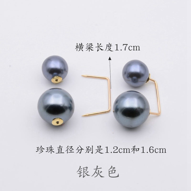 配饰胸针防走光珍珠胸针 女一字高档胸花别针蝴蝶插针丝巾扣 裙口收腰神器