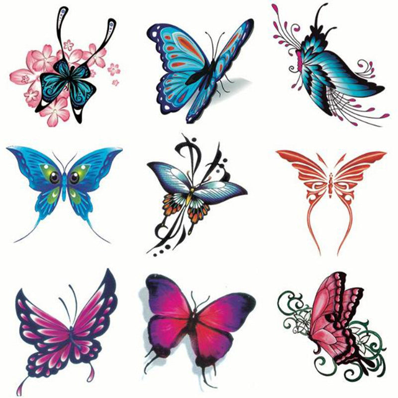 Tattoo sticker Waterproof female colorful black rose Flower Butterfly personality small fresh tattoo scar mask sticker