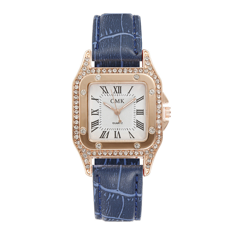 Fashion women's watchCross-Border Hot Sale New Women's Quartz Watch Square Fashion Belt Business Roman Scale Watch Manufacturer