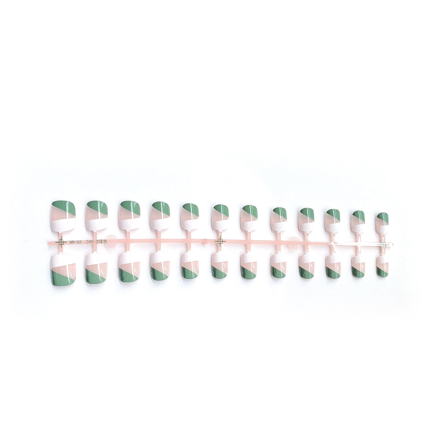 Fashion  nail Tina Manicure French Short Fake Nail Tip Wear Nail Stickers Finished Product Nail Tip Stickers 24 Pieces Factory Direct Sales S129