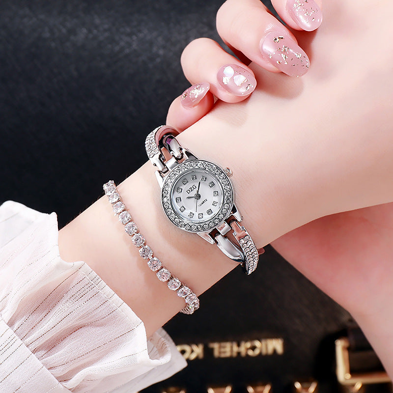 Fashion women's watch2023 New DZG Women's Watch Diamond Small Dial Spiral Watch Crown Stone British Watch Casual Simple Temperament Watch