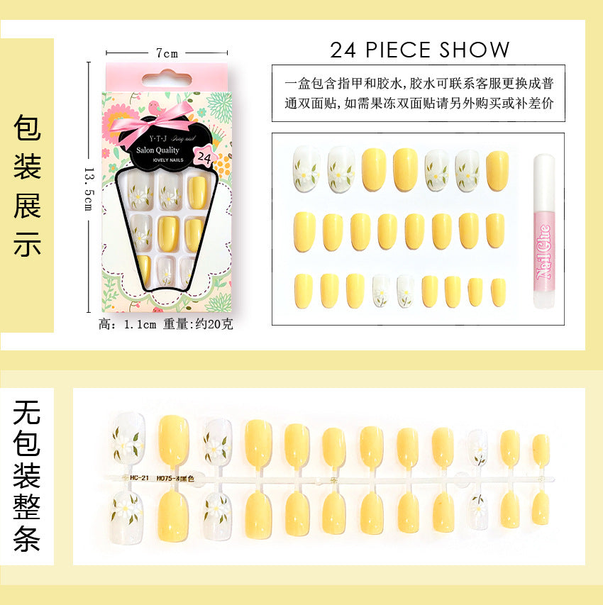 Fashion  nail Fake Nail Patch Wear Armor Finished Product Nail Tip Nail Stickers Removable Nail Patch Stall Supply Manufacturer S127