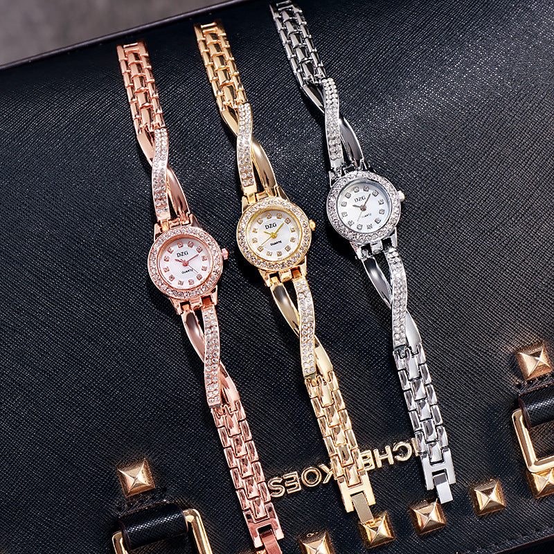 Fashion women's watch2023 New DZG Women's Watch Diamond Small Dial Spiral Watch Crown Stone British Watch Casual Simple Temperament Watch