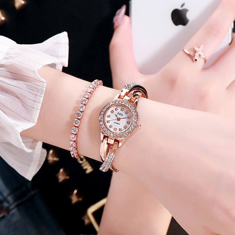 Fashion women's watch2023 New DZG Women's Watch Diamond Small Dial Spiral Watch Crown Stone British Watch Casual Simple Temperament Watch