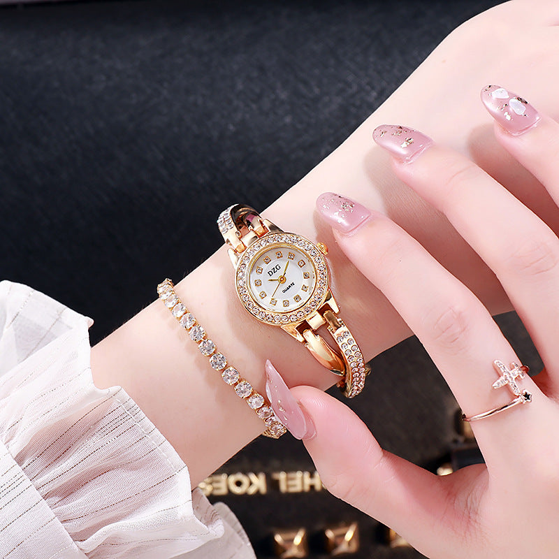 Fashion women's watch2023 New DZG Women's Watch Diamond Small Dial Spiral Watch Crown Stone British Watch Casual Simple Temperament Watch