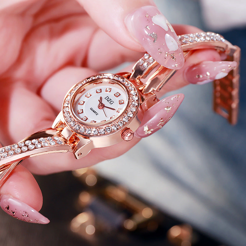 Fashion women's watch2023 New DZG Women's Watch Diamond Small Dial Spiral Watch Crown Stone British Watch Casual Simple Temperament Watch
