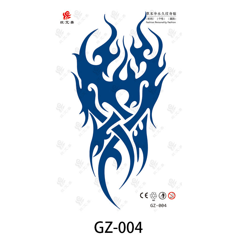 Free shipping Tattoo Factory in Stock Wholesale Herbal Semi-Permanent Tattoo Sticker Juice Tattoo Sticker Sweatproof and Waterproof Chest Tattoo Sticker