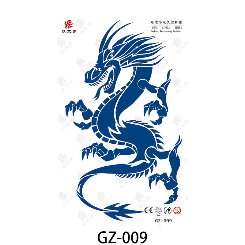 Free shipping Tattoo Factory in Stock Wholesale Herbal Semi-Permanent Tattoo Sticker Juice Tattoo Sticker Sweatproof and Waterproof Chest Tattoo Sticker