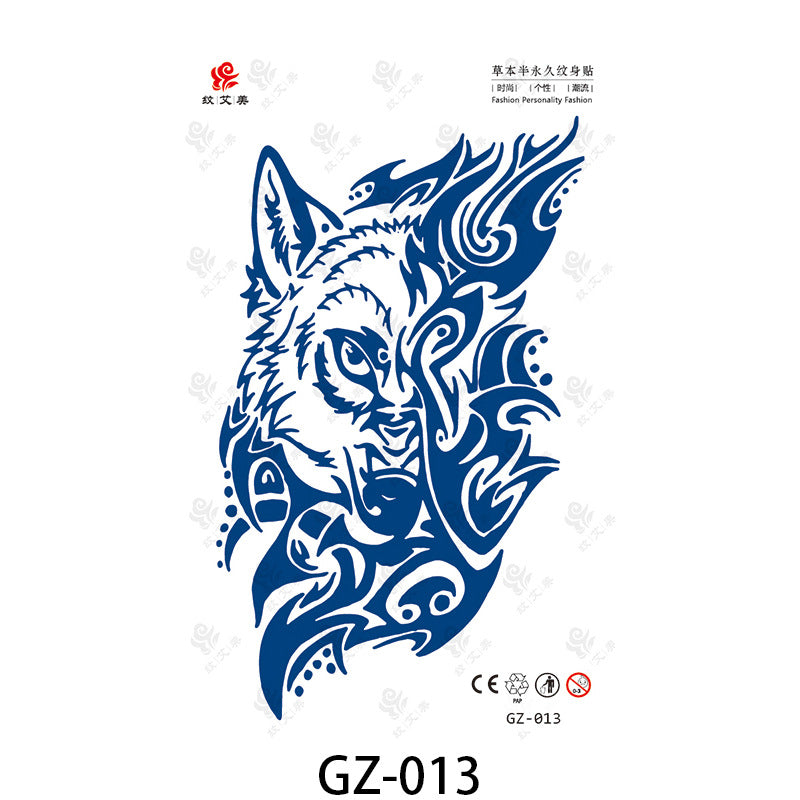 Free shipping Tattoo Factory in Stock Wholesale Herbal Semi-Permanent Tattoo Sticker Juice Tattoo Sticker Sweatproof and Waterproof Chest Tattoo Sticker