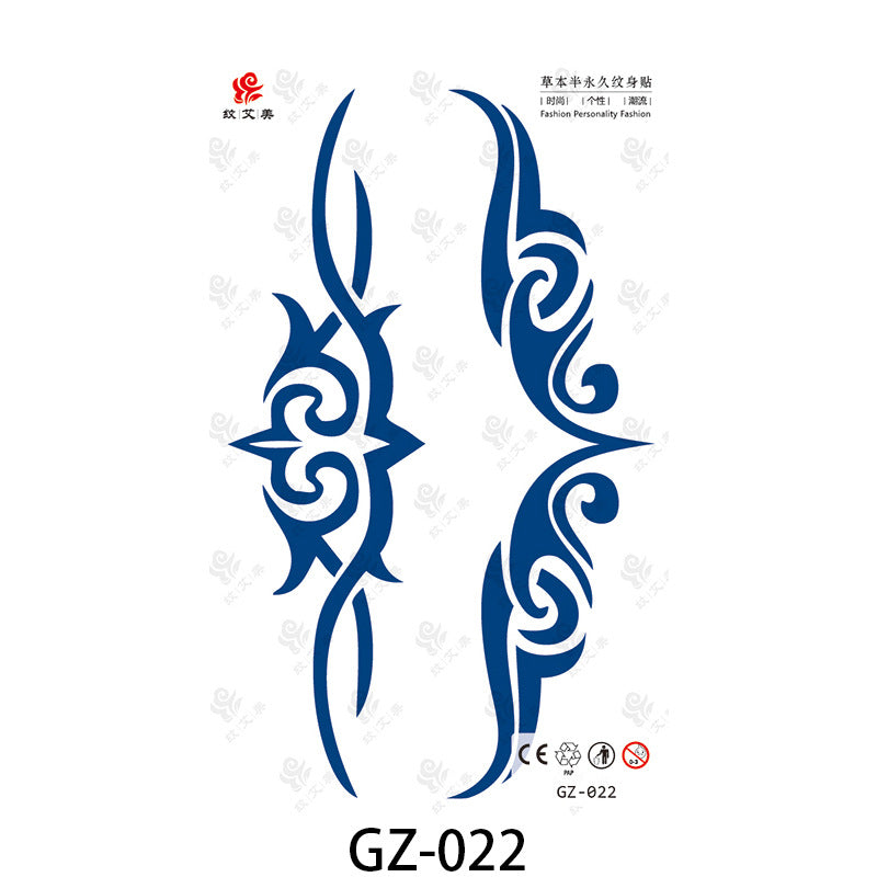 Free shipping Tattoo Factory in Stock Wholesale Herbal Semi-Permanent Tattoo Sticker Juice Tattoo Sticker Sweatproof and Waterproof Chest Tattoo Sticker