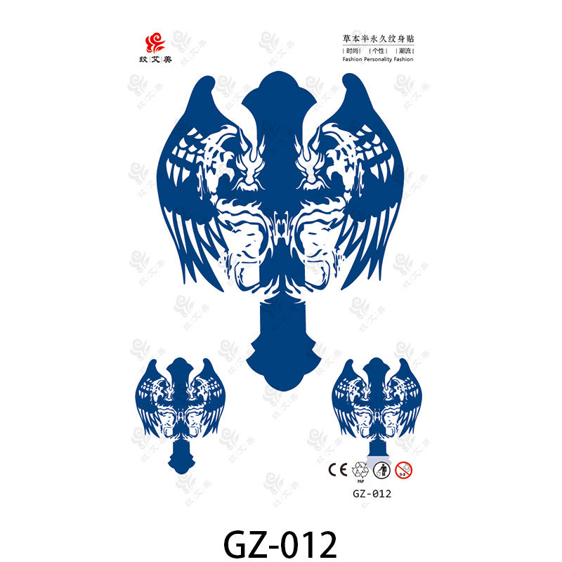 Free shipping Tattoo Factory in Stock Wholesale Herbal Semi-Permanent Tattoo Sticker Juice Tattoo Sticker Sweatproof and Waterproof Chest Tattoo Sticker