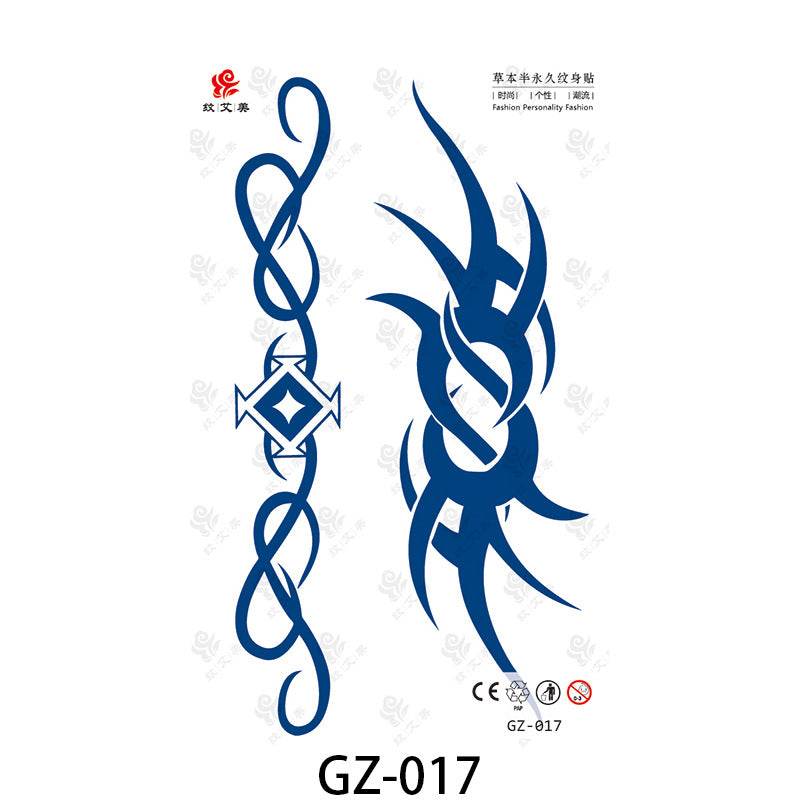 Free shipping Tattoo Factory in Stock Wholesale Herbal Semi-Permanent Tattoo Sticker Juice Tattoo Sticker Sweatproof and Waterproof Chest Tattoo Sticker