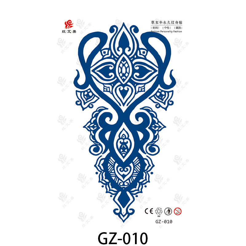 Free shipping Tattoo Factory in Stock Wholesale Herbal Semi-Permanent Tattoo Sticker Juice Tattoo Sticker Sweatproof and Waterproof Chest Tattoo Sticker