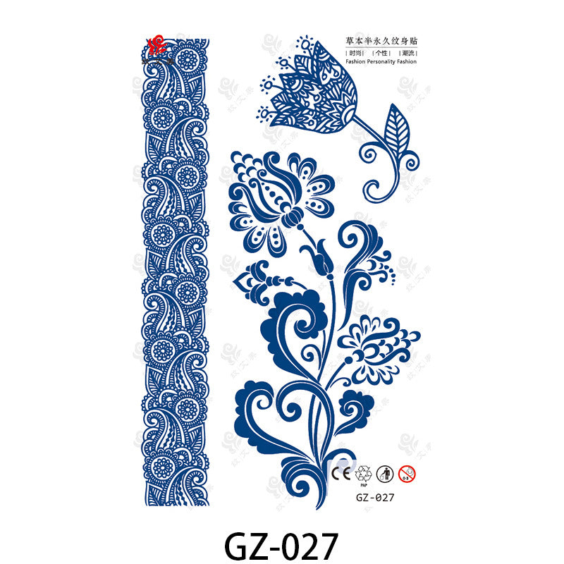 Free shipping Tattoo Factory in Stock Wholesale Herbal Semi-Permanent Tattoo Sticker Juice Tattoo Sticker Sweatproof and Waterproof Chest Tattoo Sticker