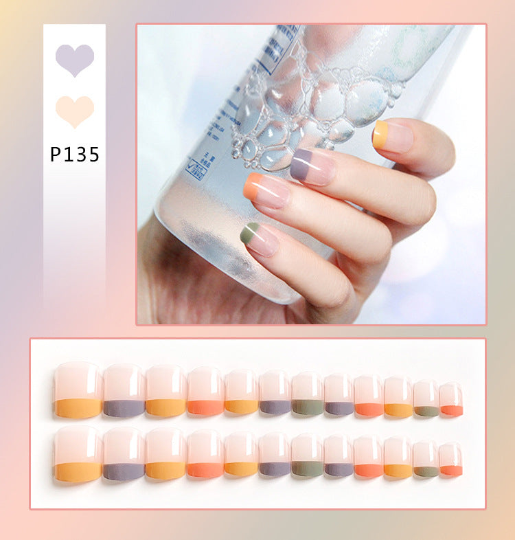 Fashion  nail Internet Celebrity Fake Nail Patch Wear Armor Finished Product Nail Tip Nail Stickers Removable Nail Patch Stall Supply Manufacturer