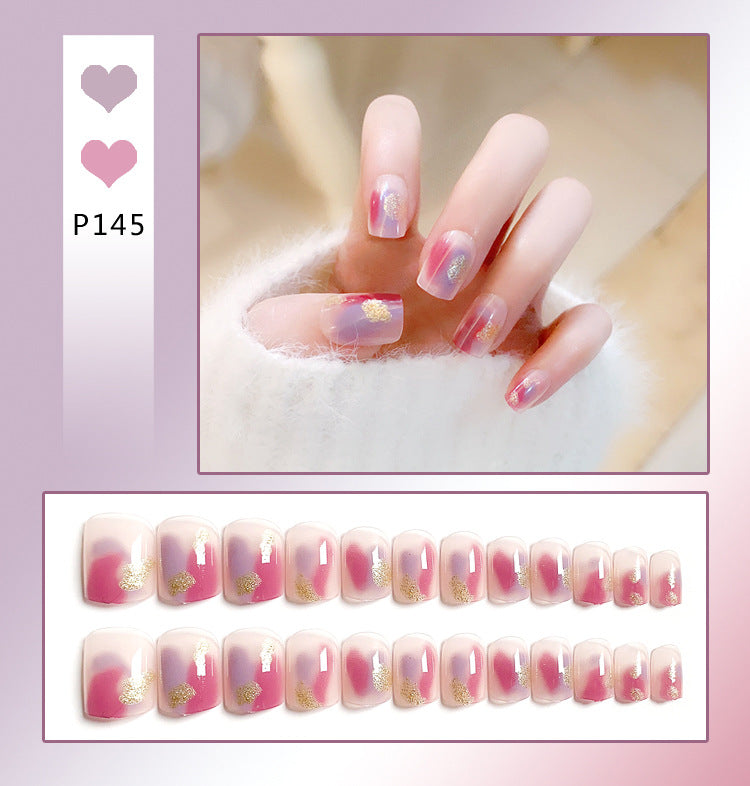 Fashion  nail Internet Celebrity Fake Nail Patch Wear Armor Finished Product Nail Tip Nail Stickers Removable Nail Patch Stall Supply Manufacturer