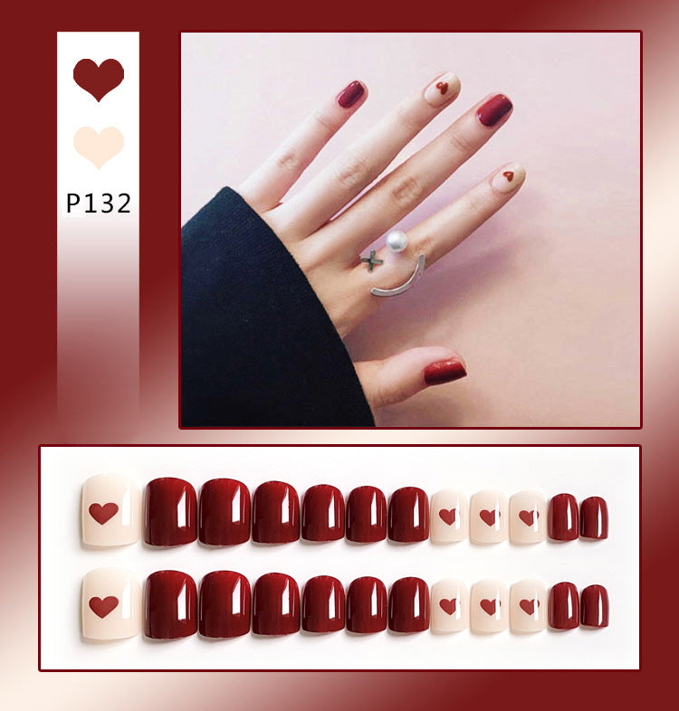 Fashion  nail Internet Celebrity Fake Nail Patch Wear Armor Finished Product Nail Tip Nail Stickers Removable Nail Patch Stall Supply Manufacturer
