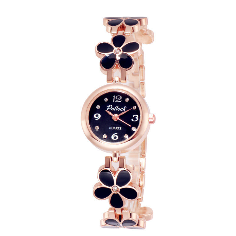 Fashion women's watchPollock Little Daisy Fashion Watch New Plum Blossom Women's Student Women's European and American Brand Electronic Watch