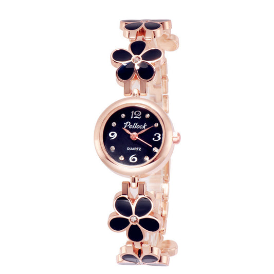 Fashion women's watchPollock Little Daisy Fashion Watch New Plum Blossom Women's Student Women's European and American Brand Electronic Watch