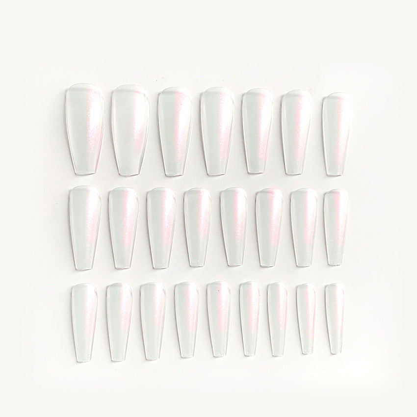 Fashion  nail Internet Celebrity Nail Art Long European and American Ballet Nail Wear Nail Finished Product Nail Stickers Fake Nails Nail Patch Aurora R6