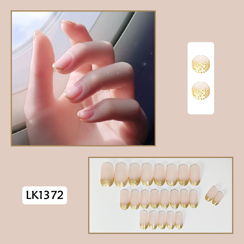 指甲贴片温柔穿戴甲果冻色甲片法式磨砂假指甲片穿戴式美甲成品