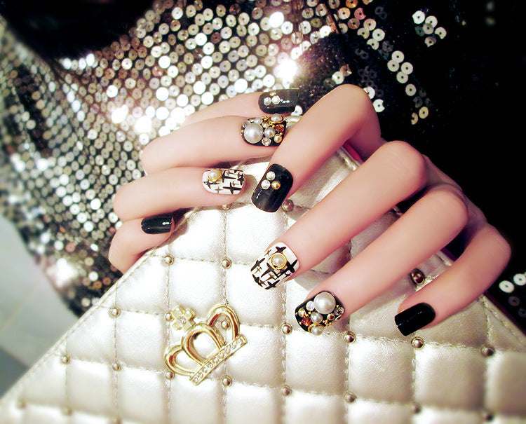 Fashion  nail Nail Tips Finished Nail Beauty Fake Nails Nail Patch Finished Nail Stickers Fake Nails D4