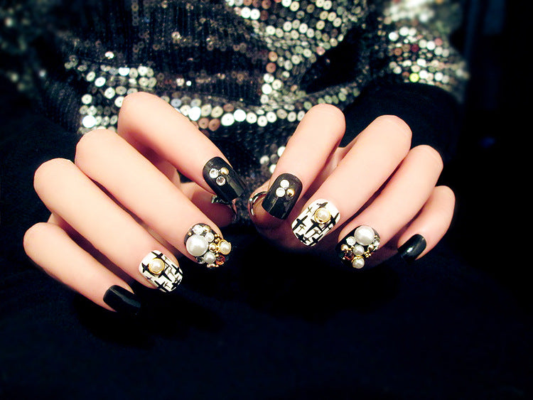 Fashion  nail Nail Tips Finished Nail Beauty Fake Nails Nail Patch Finished Nail Stickers Fake Nails D4