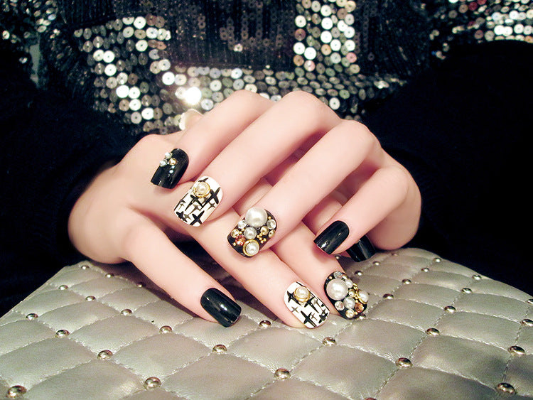Fashion  nail Nail Tips Finished Nail Beauty Fake Nails Nail Patch Finished Nail Stickers Fake Nails D4